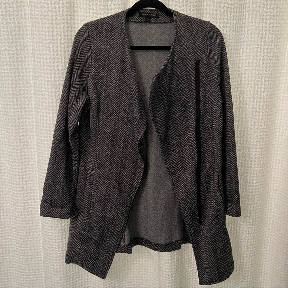 Asymmetrical Herringbone Moto Jacket